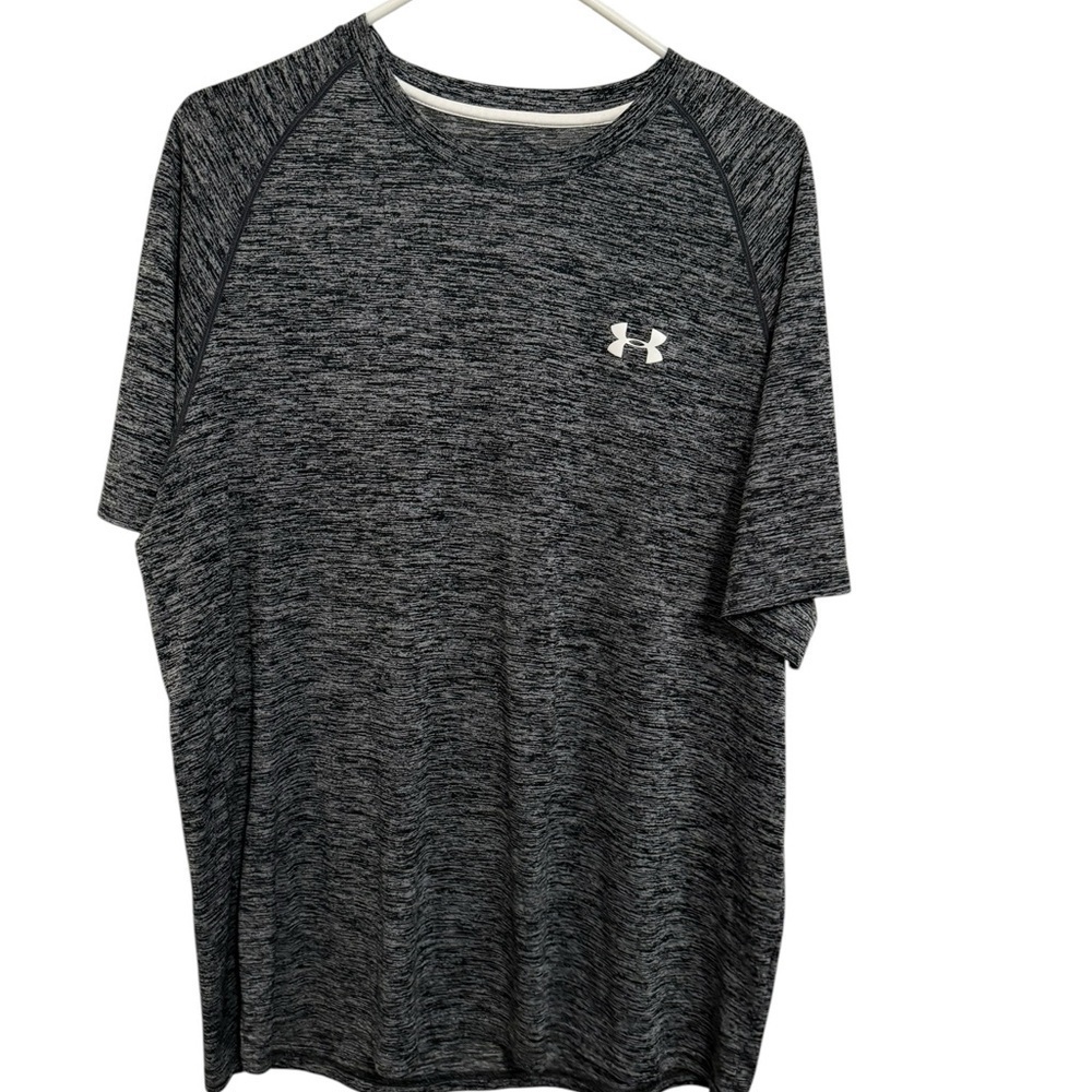 Under Armour HeatGear Black Gray Short Sleeve Performance Shirt XL